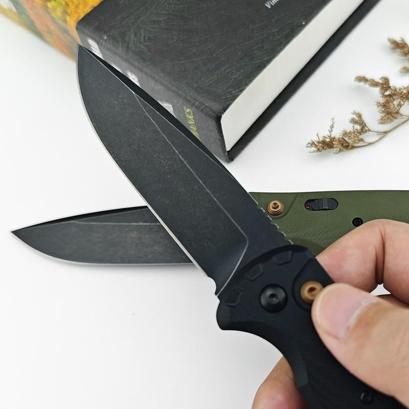 4300BK-02 CLA Utility Button Lock Folding Knife D2 Battlewash Blade G10 Handle Multifunctional Cutlery Tool for Outdoor Fishing Camping EDC