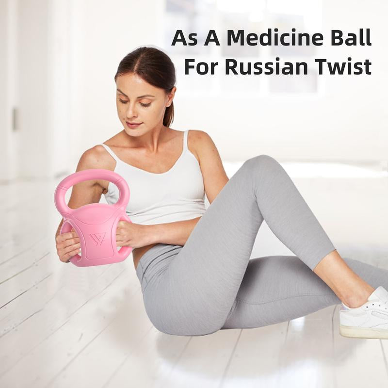 RUNWE 3 Handle Kettlebell Weight for Weightlifting, Conditioning and Core Training for Women Men Home Gym