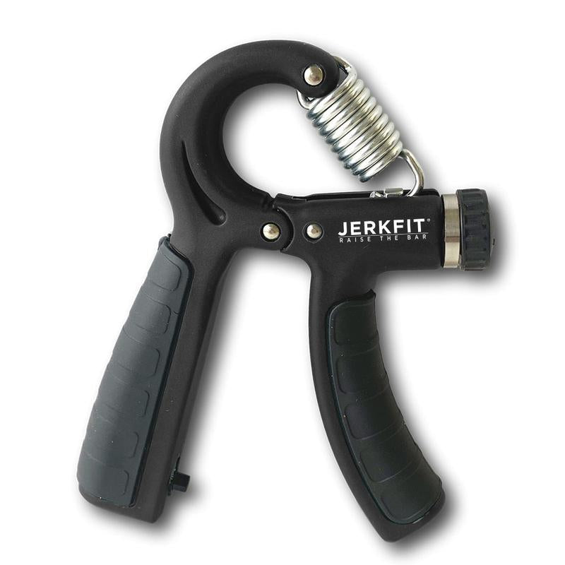 Jerkfit Grip Strength Hand Exerciser - Forearm Strengthener for Muscle Building and Injury Recovery - Self-Trainer with Adjustable Resistance 11-132 Lbs (5-60Kg) - Built-In Rep Counter - Comfortable, No Slip Grip