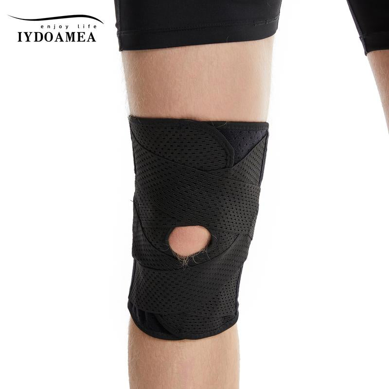 2 Pack Iydoamea plus Size Knee Compression Wrap Brace (Order a Size Up), Breathable Adjustable Knee Brace for Men and Women, Knee Brace with Side Stabilizers Outdoorfun