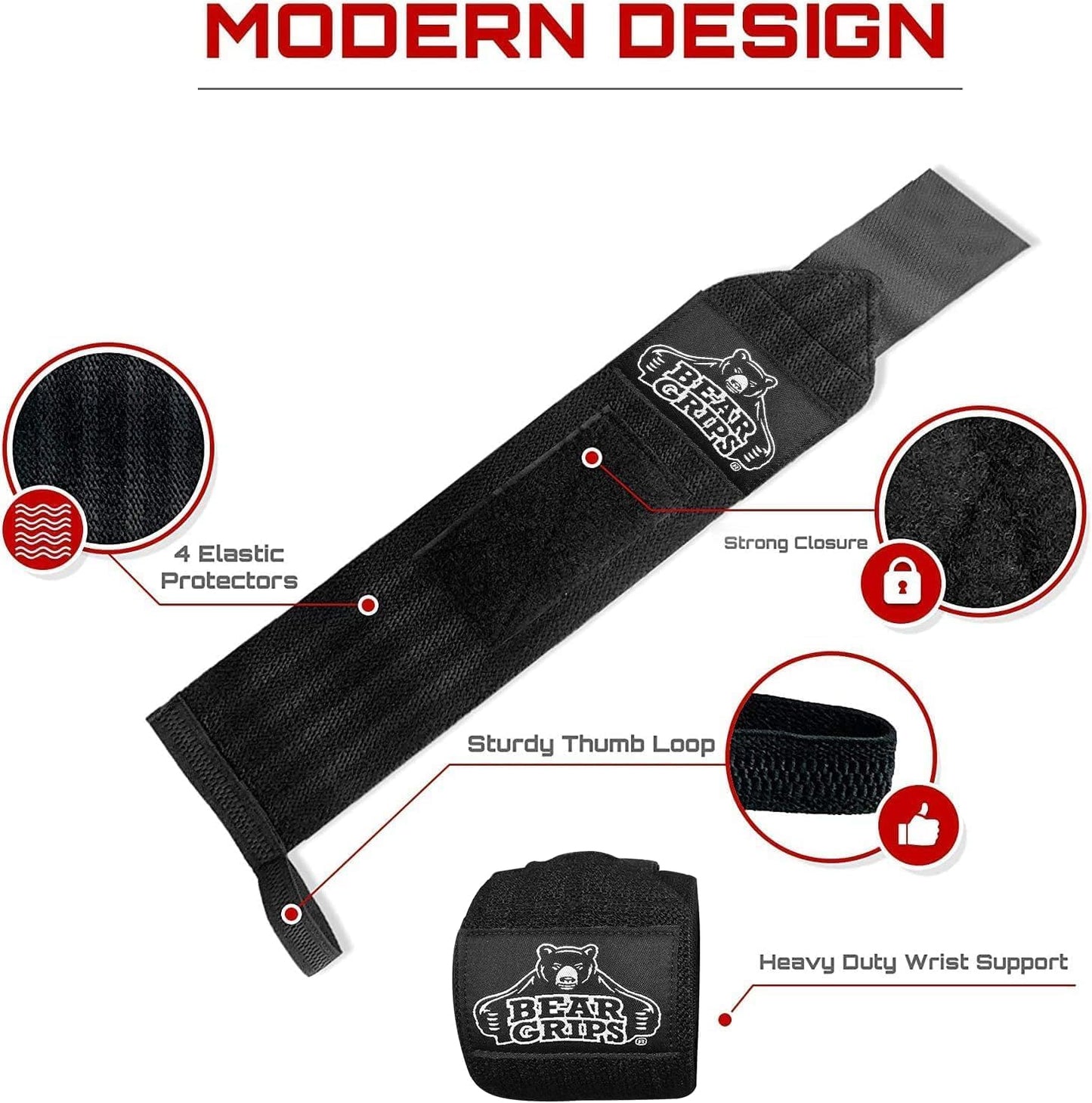 Wrist Wraps for Weightlifting | Weight Lifting Wrist Straps for Weightlifting | Extra Strength Gym Wrist Wraps | Two Wrist Wrap per Pack | 12β & 18β | Lifting Wrist Wraps for Men & Women