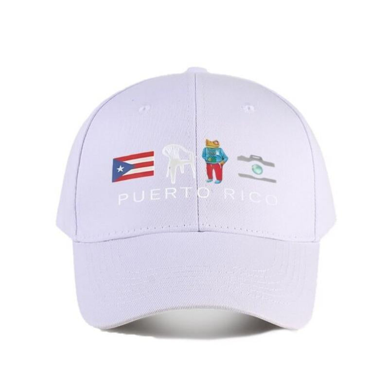 DTMF Puerto Rican Themed Hip Hop Baseball Cap for Men - Black with Colorful Icon Design, Adjustable, Comfortable, Stylish Casual Cap, Polyester, Sporty Style, Casual Headwear | Iconic Graphic Cap | Durable Headgear, Baseball Cap