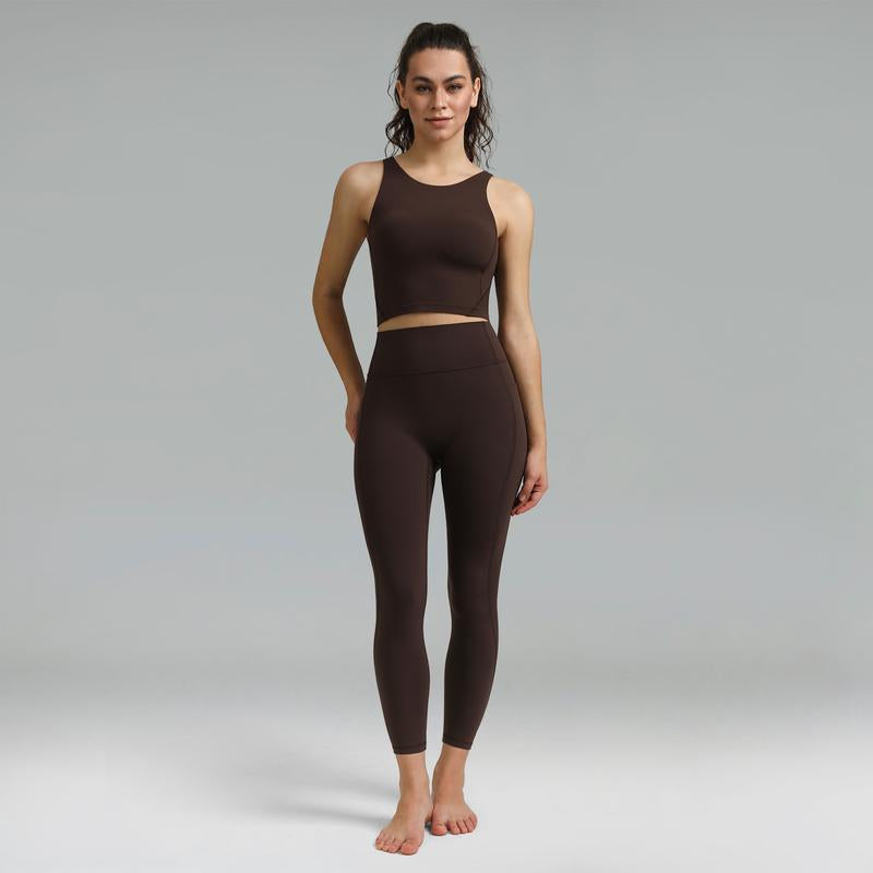 Colorfulkoala Dreamlux No Front Seam Leggings with Pockets for Women 25"/28" Inseam,High-Waisted Soft Yoga Pants in Black - Gym Bottoms Athletic Stretchable Tight Fit Sporty
