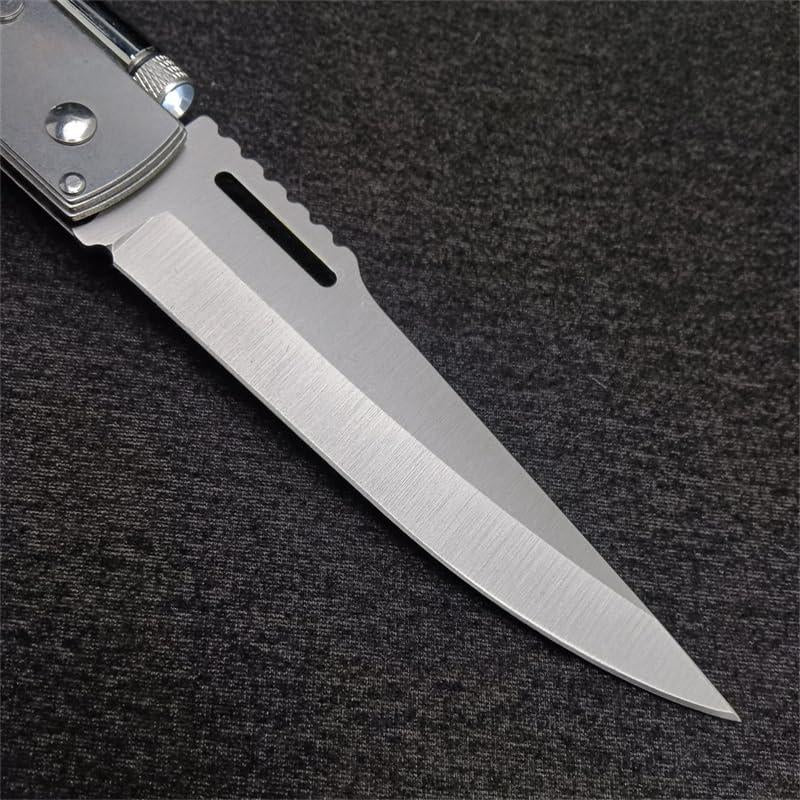 AK-47 Pocket Folding Knife 5C13Mov Steel Wooden Handle Outdoor Camping EDC Knives with LED Light and Pocket Clip