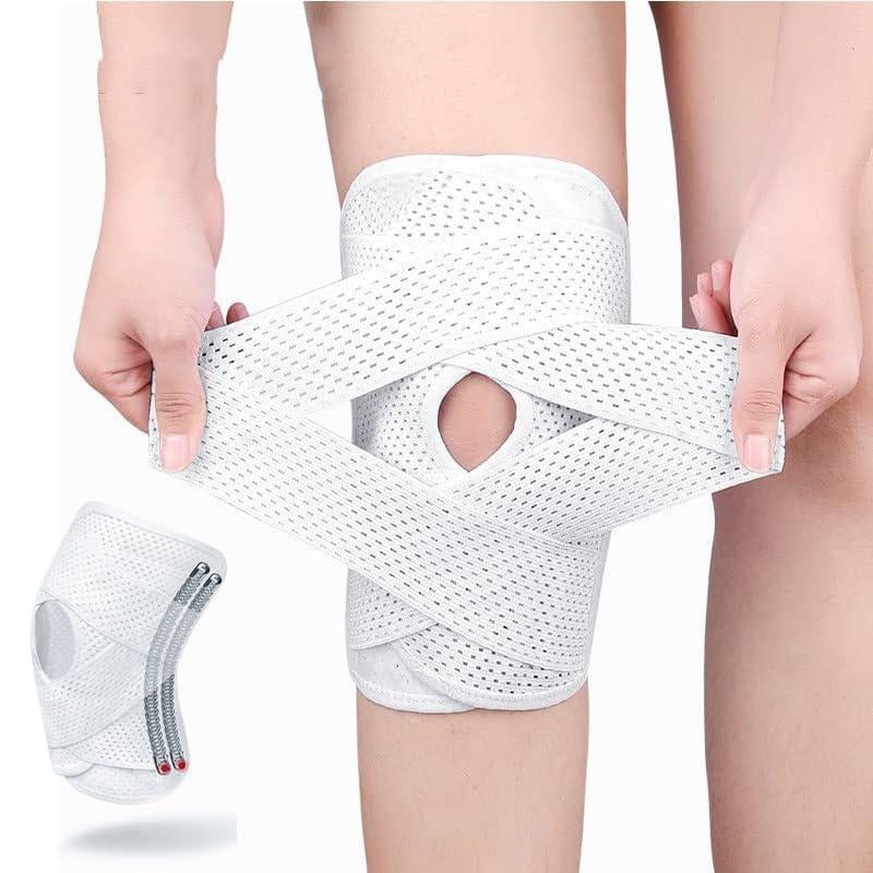 Knee Brace with Side Stabilizers, Professional Knee Compression Support Brace for Men Women, Adjustable Knee Wrap with Patella Pad, Relief Pain for Meniscus Tear ACL MCL Arthritis Injuries (Black, XL)