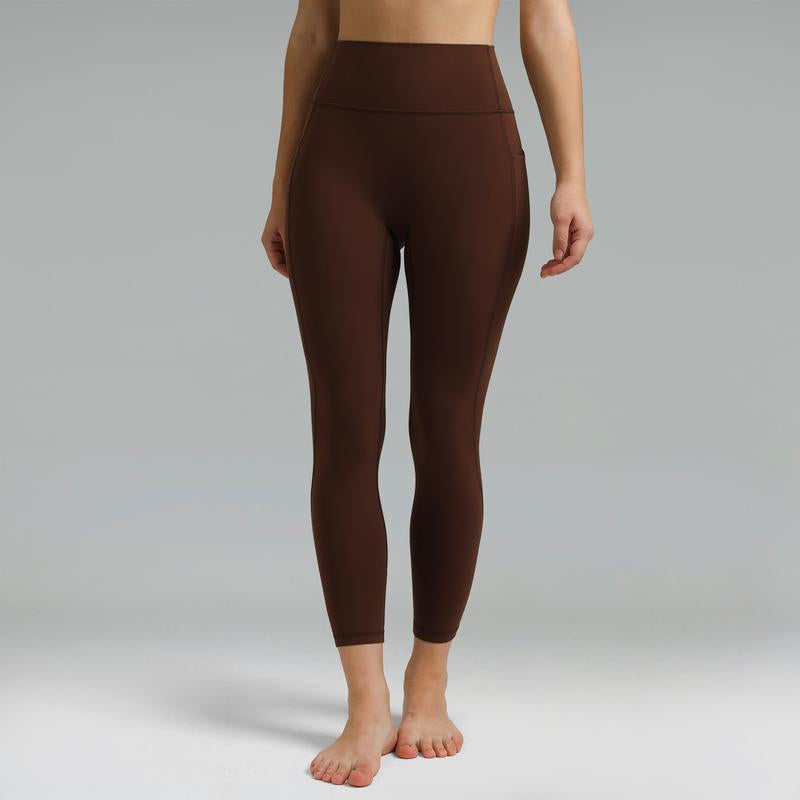 Colorfulkoala Dreamlux No Front Seam Leggings with Pockets for Women 25"/28" Inseam,High-Waisted Soft Yoga Pants in Black - Gym Bottoms Athletic Stretchable Tight Fit Sporty
