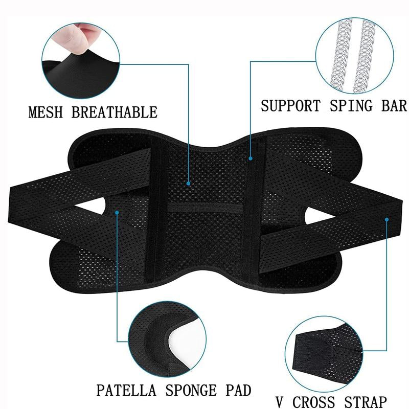 2 Pack Iydoamea plus Size Knee Compression Wrap Brace (Order a Size Up), Breathable Adjustable Knee Brace for Men and Women, Knee Brace with Side Stabilizers Outdoorfun