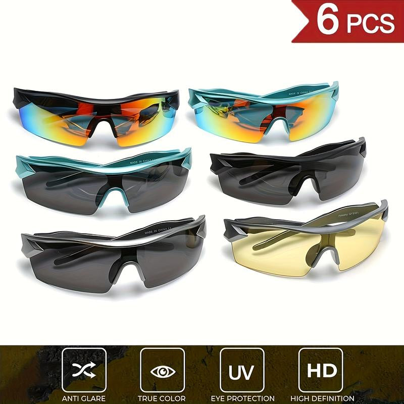 Paleshy 6 Pairs Polarized Sports Sunglasses for Men and Women Youth Baseball Cycling Running Driving Fishing Golf Motorcycle TAC Glasses