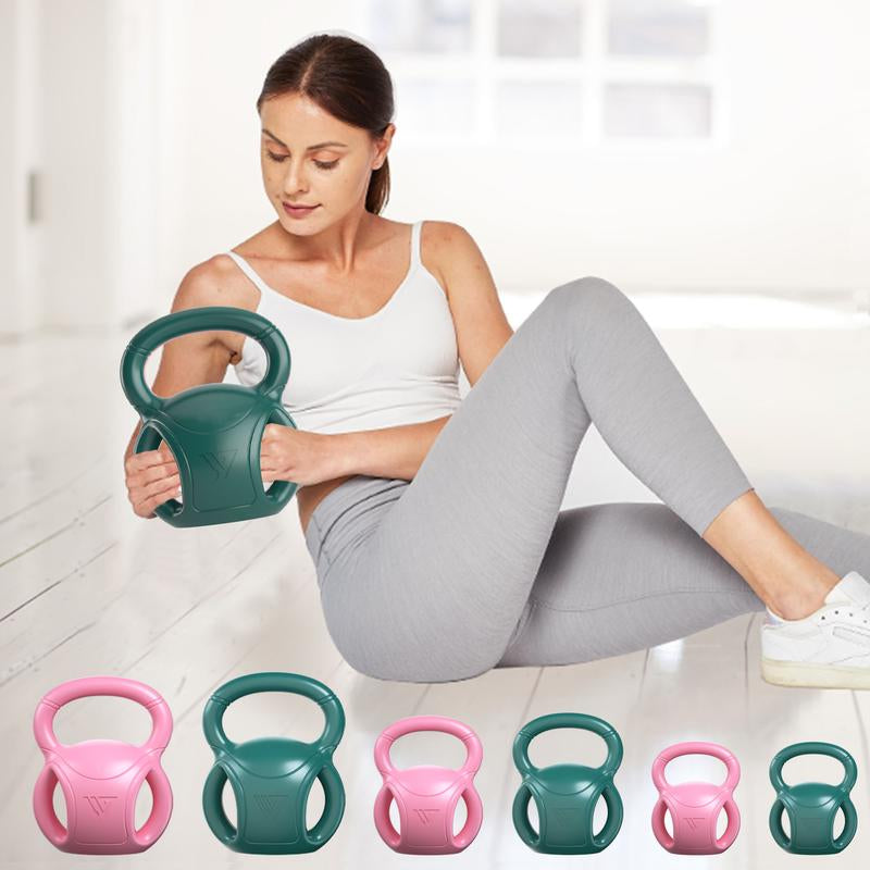 RUNWE 3 Handle Kettlebell Weight for Weightlifting, Conditioning and Core Training for Women Men Home Gym