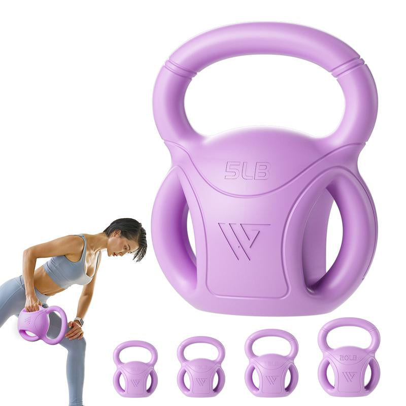 RUNWE 3 Handle Kettlebell Weight for Weightlifting, Conditioning and Core Training for Women Men Home Gym