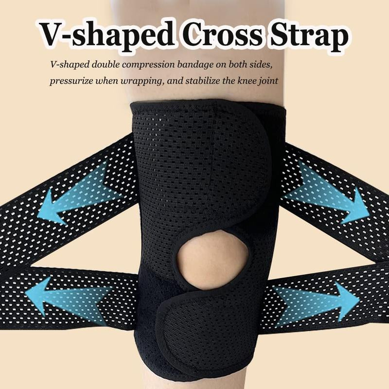 2 Pack Iydoamea plus Size Knee Compression Wrap Brace (Order a Size Up), Breathable Adjustable Knee Brace for Men and Women, Knee Brace with Side Stabilizers Outdoorfun