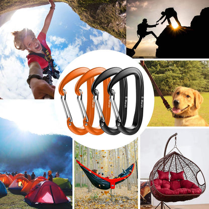 Carabiner Clips Heavy Duty 12Kn (2697 Lbs)-Lightweight Locking Carabiners for Camping, Hiking, Hammock, Dog Leash Harness, Outdoor and Gym Etc, Keychains& Utility