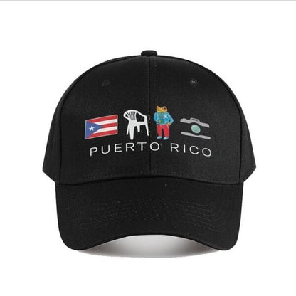 DTMF Puerto Rican Themed Hip Hop Baseball Cap for Men - Black with Colorful Icon Design, Adjustable, Comfortable, Stylish Casual Cap, Polyester, Sporty Style, Casual Headwear | Iconic Graphic Cap | Durable Headgear, Baseball Cap