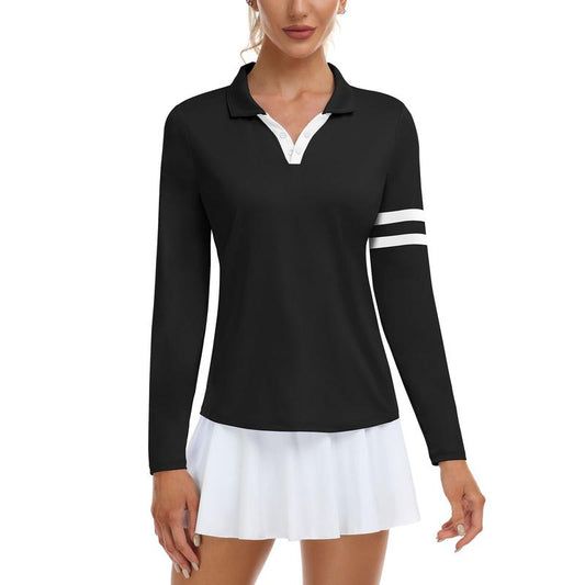 Soneven Women'S Golf Shirts Moisture Wicking Long Sleeve Polo Shirts Collared V-Neck Athletic Polos S-2XL
