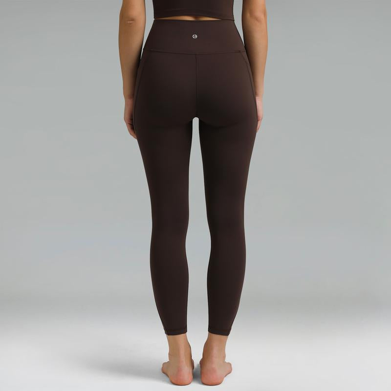 Colorfulkoala Dreamlux No Front Seam Leggings with Pockets for Women 25"/28" Inseam，High-Waisted Soft Yoga Pants in Black - Gym Bottoms Athletic Stretchable Tight Fit Sporty